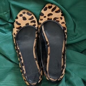Banana Republic calf hair leopard flats